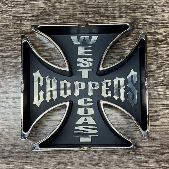 West Coast Choppers Cross Logo Ashtray, Motorcycle Opener, Free Chips NEW IN BOX - Picture 3 of 13